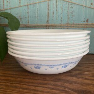 Lot of 6 Corelle Morning Blue 5 1/4" Berry Desert Bowl Cornflower Blue